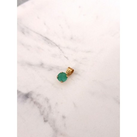 Pendentif solitaire émeraude or 750