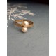 Bague toi et moi or jaune rosé 750/1000, perles 