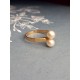 Bague toi et moi or jaune rosé 750/1000, perles 