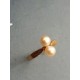 Bague toi et moi or jaune rosé 750/1000, perles 